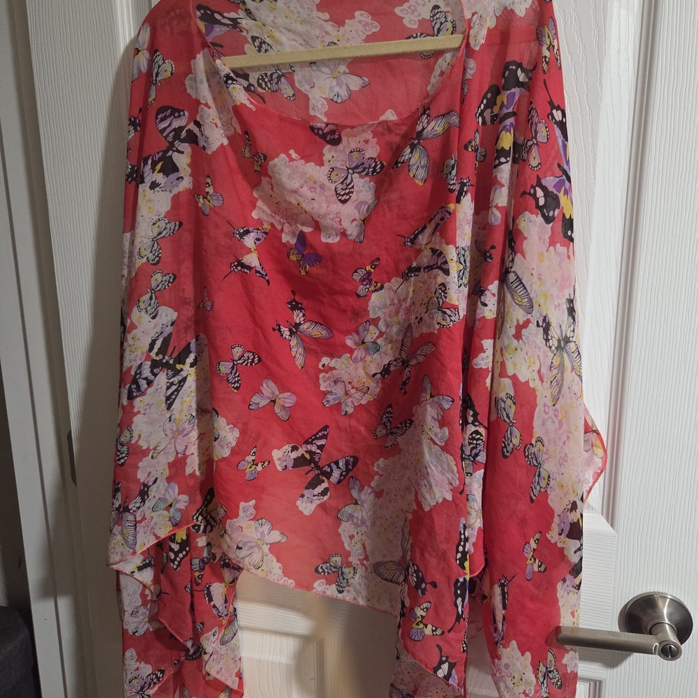 Floral Butterfly Print Women's Top